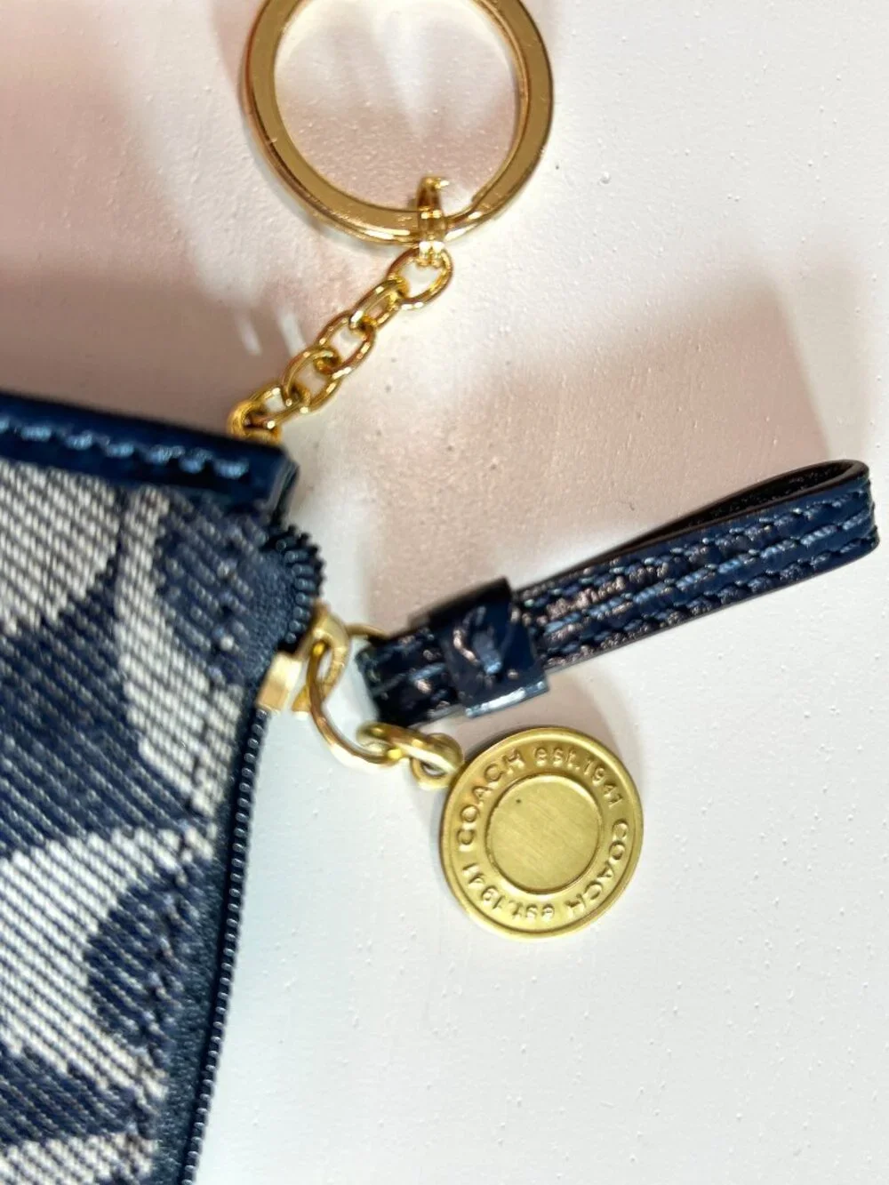 Vintage Y2K Coach Blue Denim Monogram Legacy Mini Skinny Cardholder Wallet - Picture 2 of 8